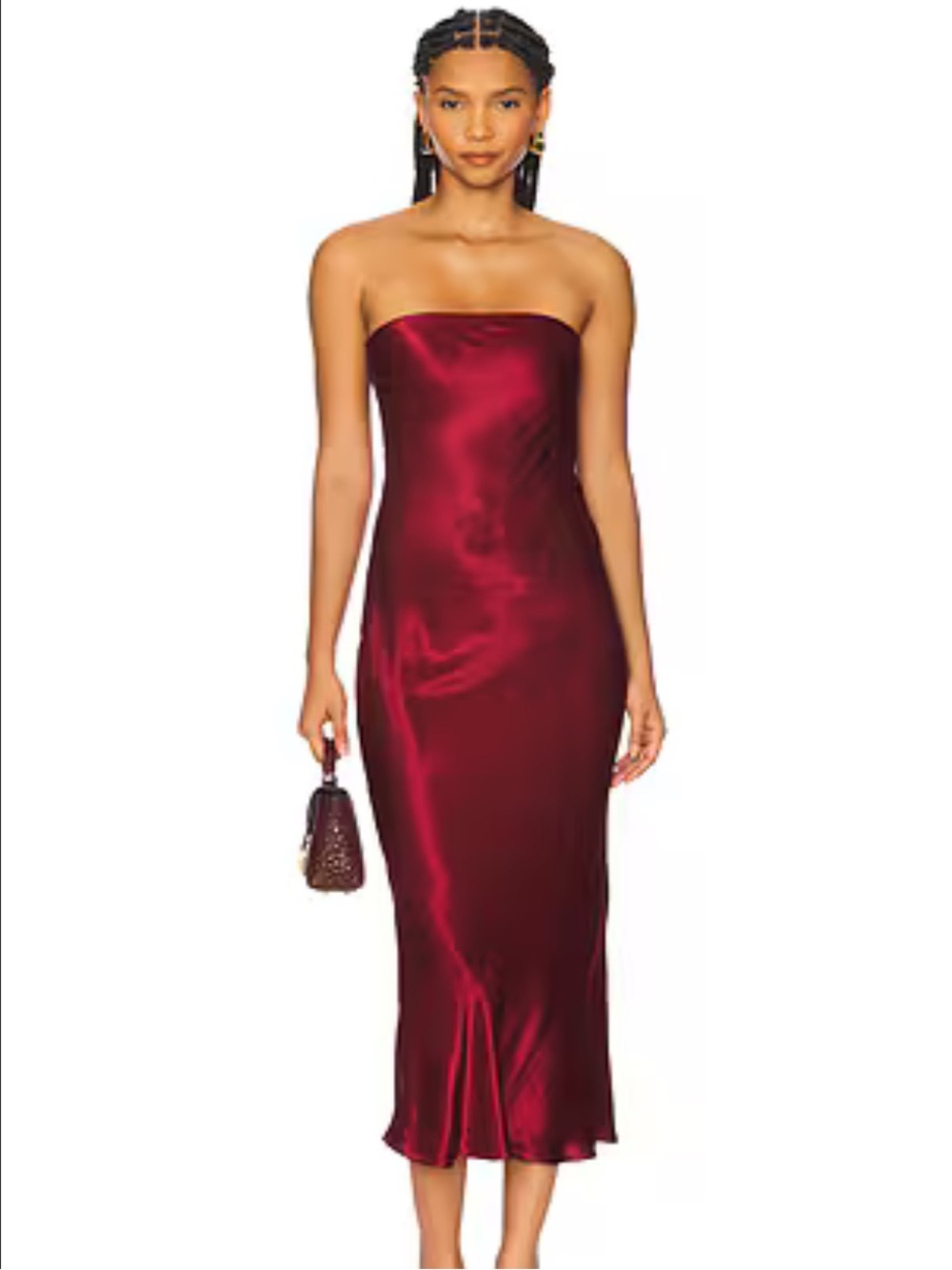 SNDYS REVOLVE Angel Strapless Dress in Burgundy